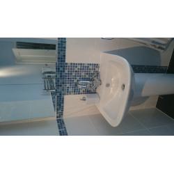 Glass mosaic tiles, hammered light blue, 305x305x8mm 8 sheets