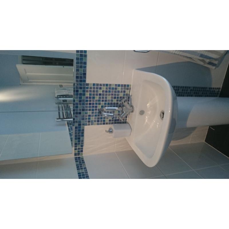 Glass mosaic tiles, hammered light blue, 305x305x8mm 8 sheets