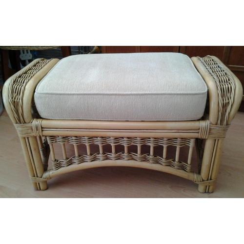LIKE NEW! * Highest Quality Furniture * Whicker & Upholstered LARGE stool * Natural Colour *