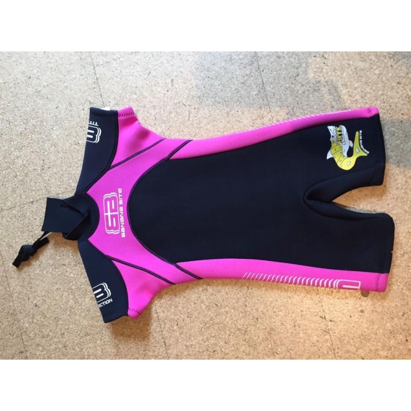 Child's size 0 Banana Bite shortie wetsuit