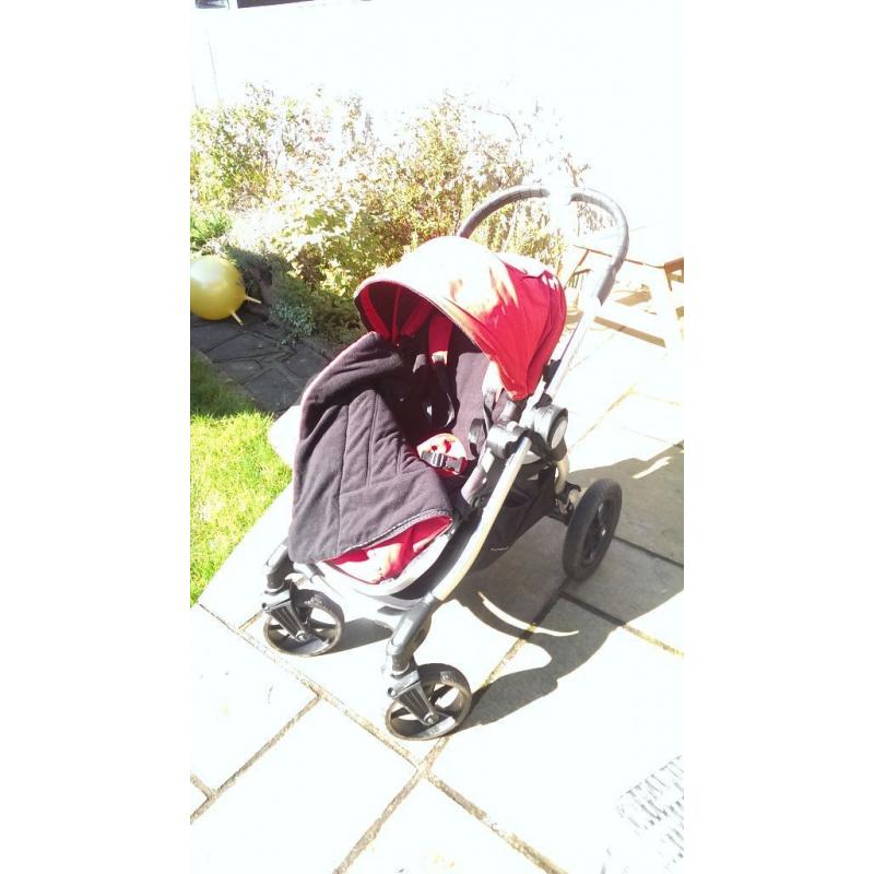 Baby Jogger City Select Pushchair with rain-cover (red)