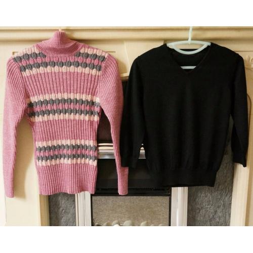 House Clearance - Cathcart G44 * Two Women’s 100% Wool Jumper, Roll-neck + V-neck Size 10
