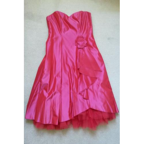 Red Debut Size 14 Strapless Knee-Length Prom Dress