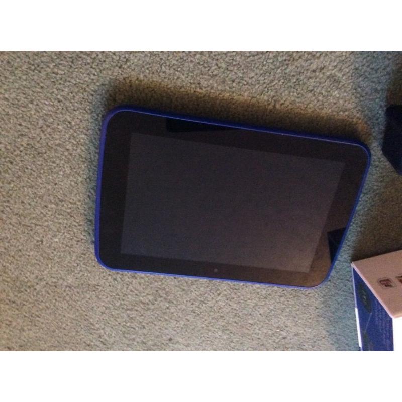 HUDL 7" tablet, blue, excellent condition, box and charger