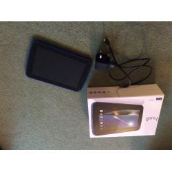 HUDL 7" tablet, blue, excellent condition, box and charger