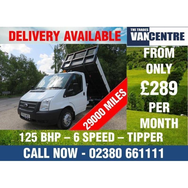 FORD TRANSIT 350 MWB 2.2 TDCI 125 BHP ONE STOP TIPPER 6 SPEED HEATED SCREEN