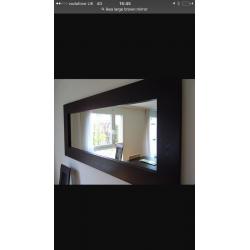 Large floor length brown wooden IKEA mirror