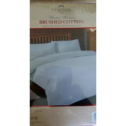 Double 100% brushed cotton duvet set