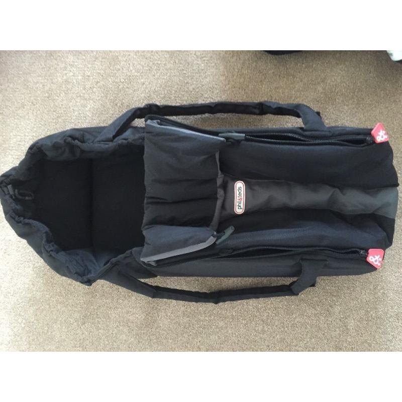 Phil & Teds sport double pushchair with newborn cocoon , raincover and cosytoe