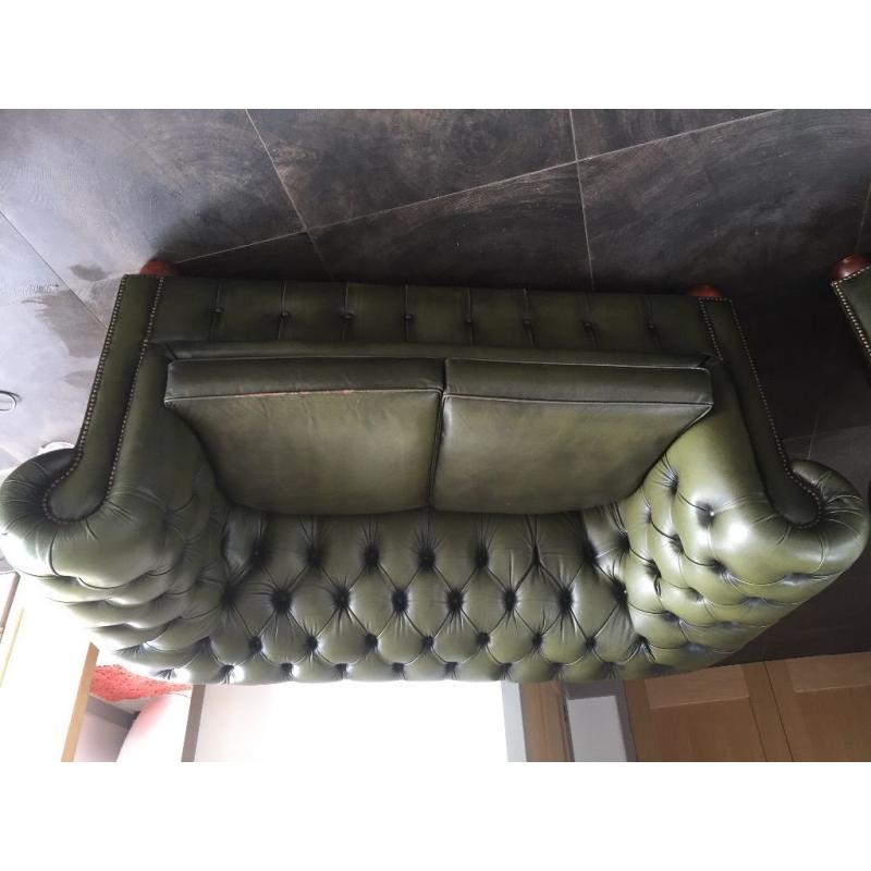 Vintage Chesterfield leather sofas x2 , 2 seaters