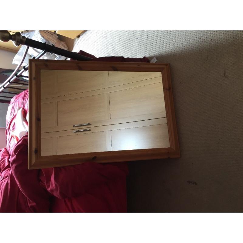 Antique pine mirror