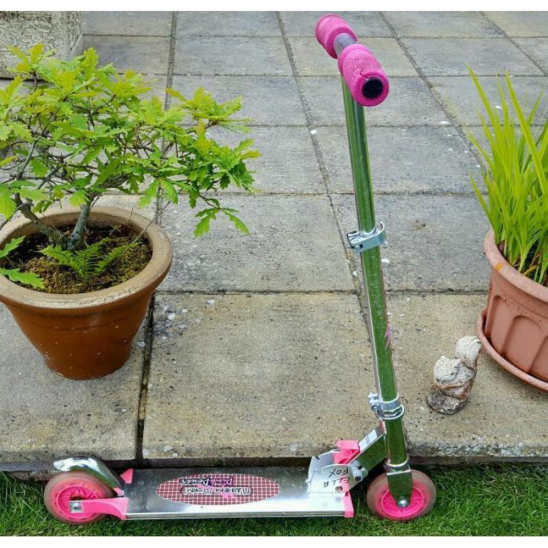 Child's pink scooter