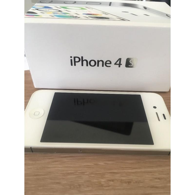 iPhone 4s white, 8gb, in very good condition with original box, charger and headphones.