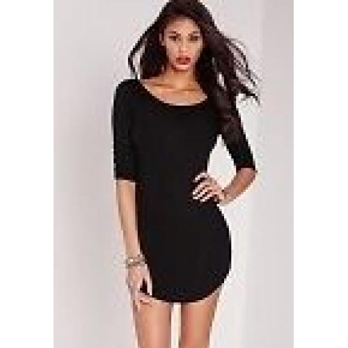Missguided Scoop Neck Curve Hem Bodycon Dress UK12