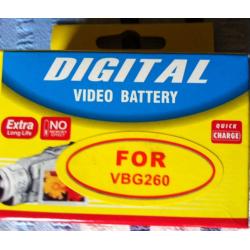 2 x REPLACEMENT FOR PANASONIC VIDEO BATTERIES VBG260 + CHARGER ( NEW, BOXED )