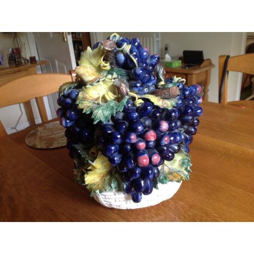 China basket of grapes 12" high perfect contition