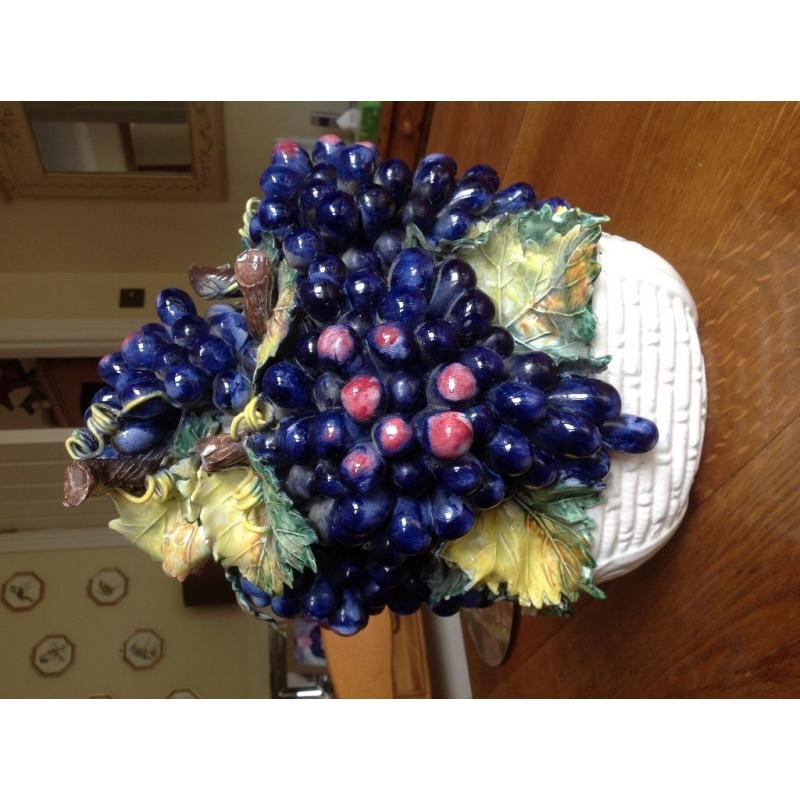 China basket of grapes 12" high perfect contition