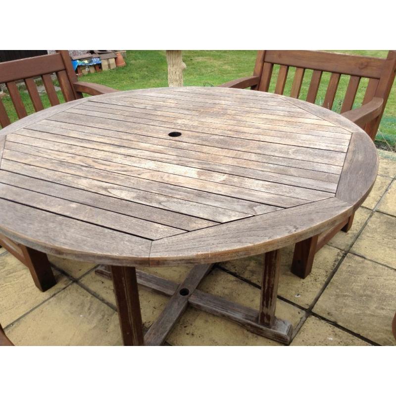 Teak Circular Garden Table 47" diameter, 28.75" height