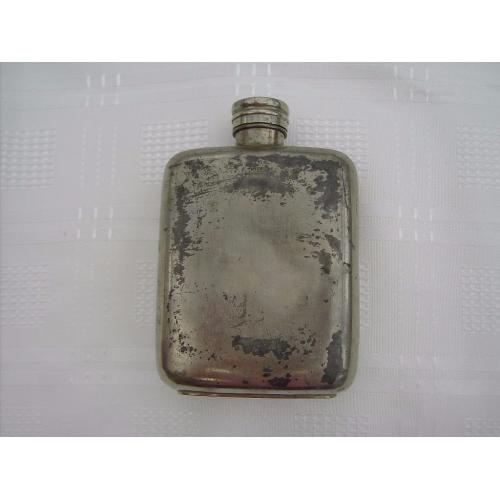 Antique Hip Flask G & J.W. HAWKSLEY SHEFFIELD