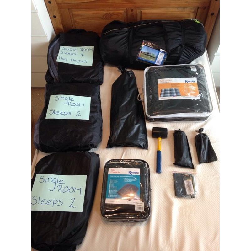 Watergate 8 man tent, plus ground sheet and extras!