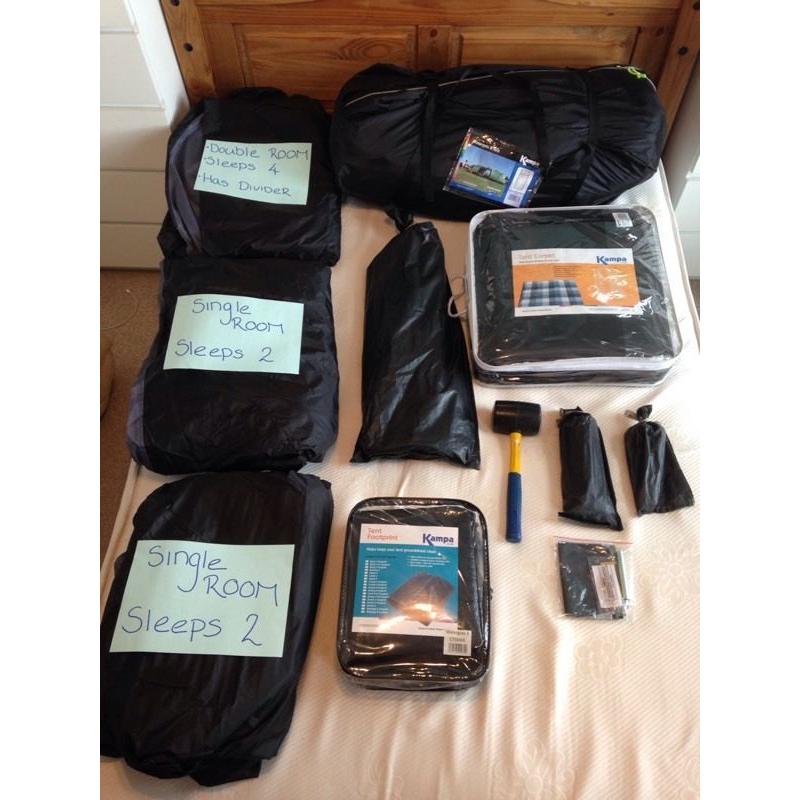 Watergate 8 man tent, plus ground sheet and extras!