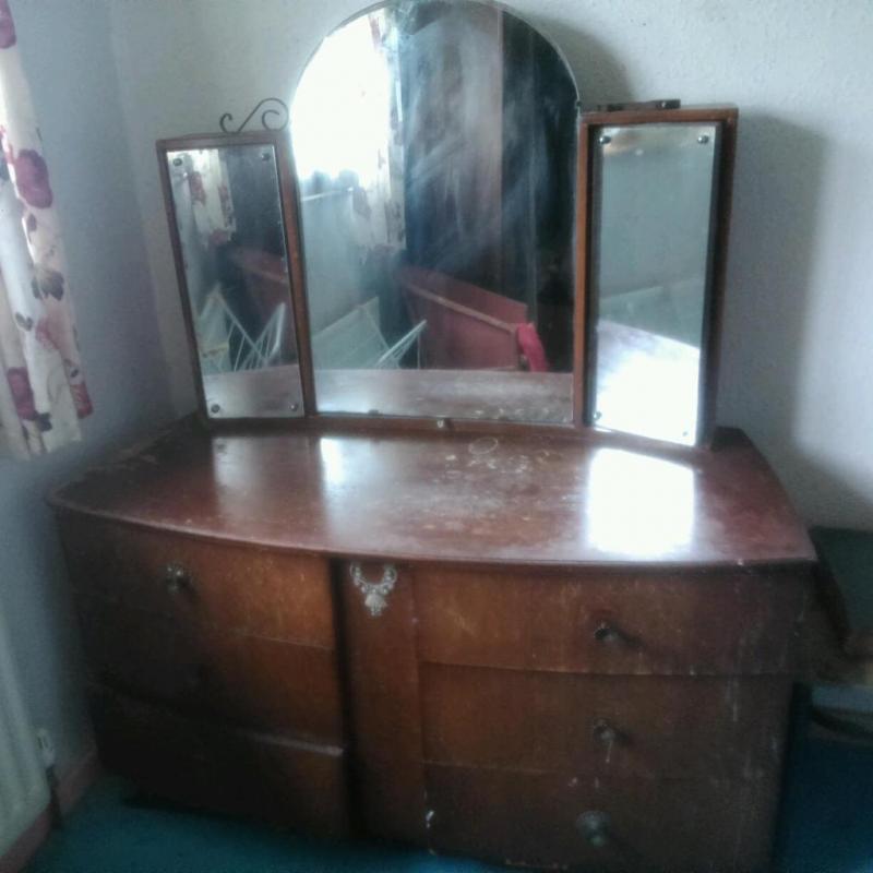 Old dressing table with mirrors