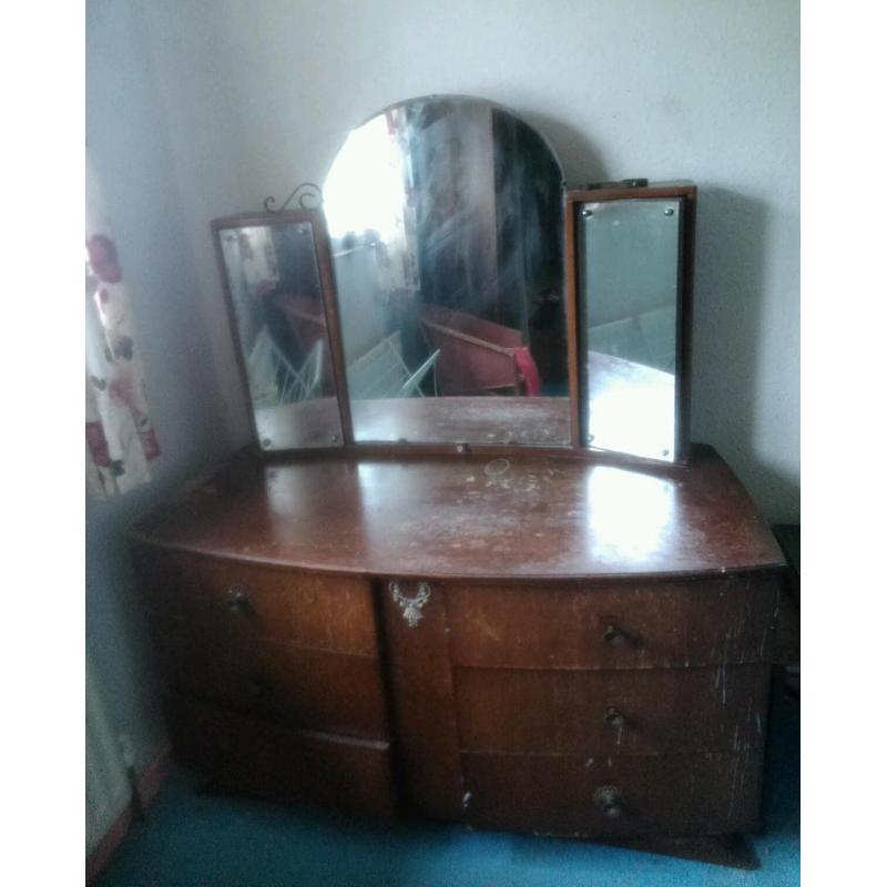 Old dressing table with mirrors