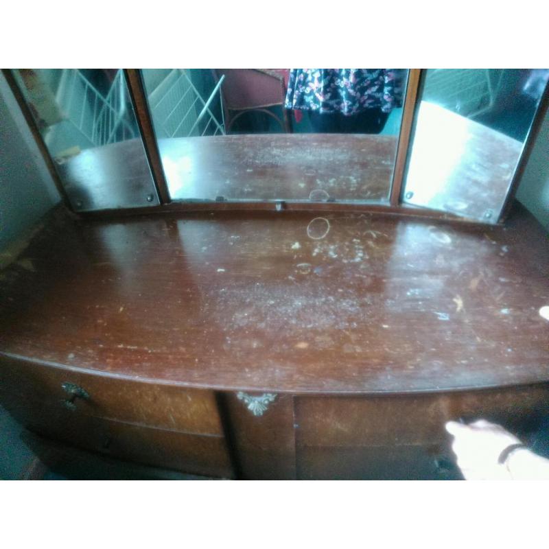 Old dressing table with mirrors