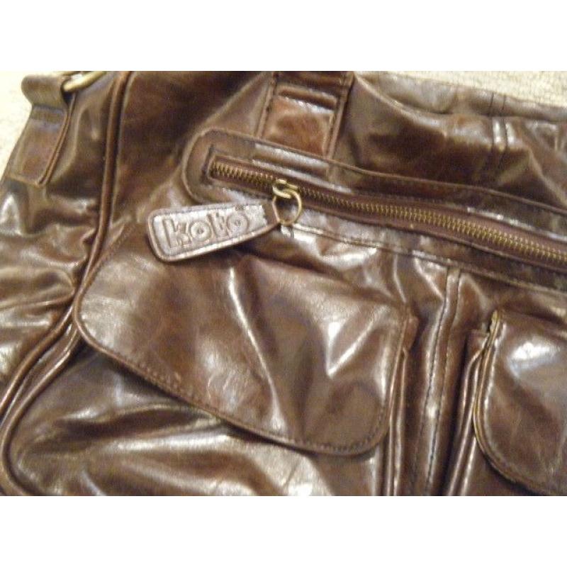 **REDUCED PRICE** KOTO Brown Leatherette Baby Changing Bag