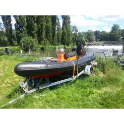 5 Meter R.I.B boat and 60hp outboard mercury engine