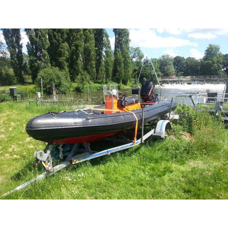 5 Meter R.I.B boat and 60hp outboard mercury engine