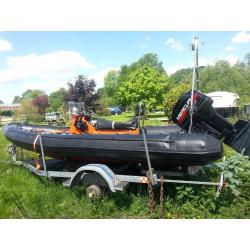 5 Meter R.I.B boat and 60hp outboard mercury engine