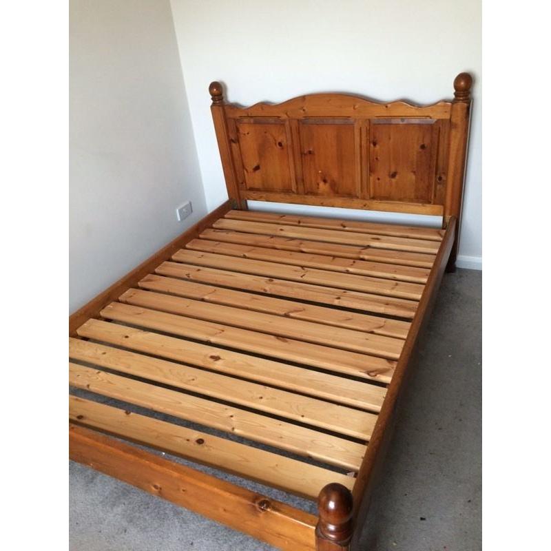 Solid oak double bed