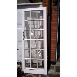 Bow-fronted 18 glass panels, solid wood internal door
