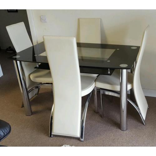 Glass table and chairs