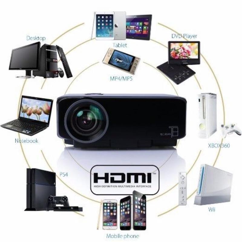 TEC.BEAN Multimedia Portable Mini LED Projector Pico HD