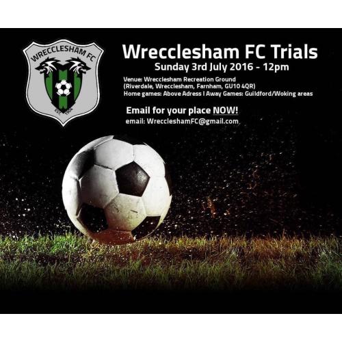 Wrecclesham Football Club Holding Trials