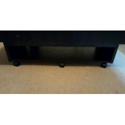 IKEA LARGE BLACK COFFEE TABLE WITH GLASS TOP