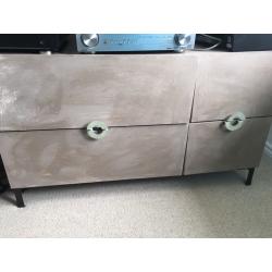 Shabby Chic wardrobe and chest of drawers
