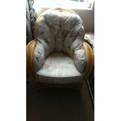 conservatory set 3 piece cane
