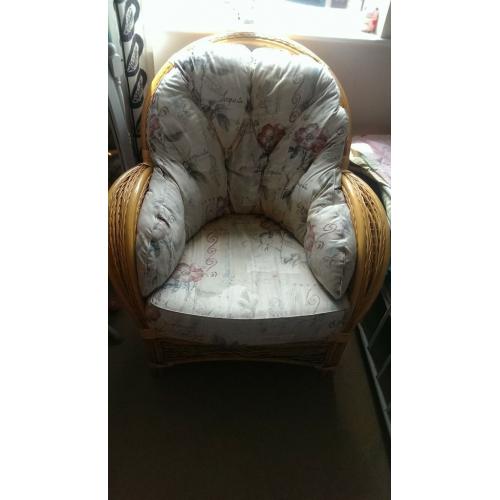 conservatory set 3 piece cane