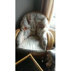 conservatory set 3 piece cane
