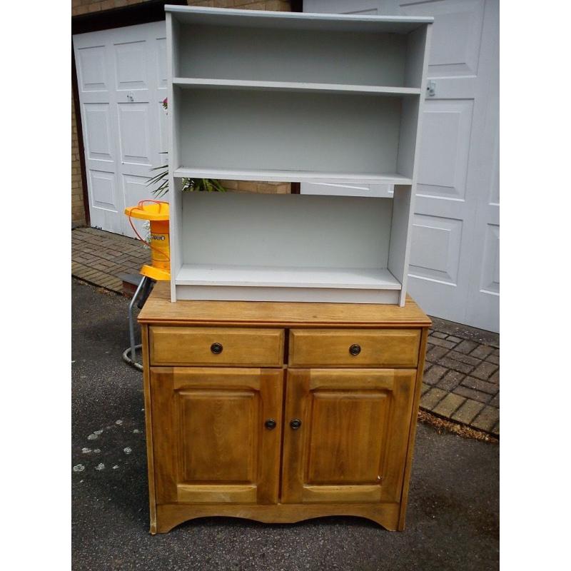 sold wood welsh dresser base and a bookcase
