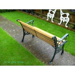 Refurbished Cast Iron Garden Patio Bench Length 48" Seat Height 17" Seat Depth 16" Max Height 30"