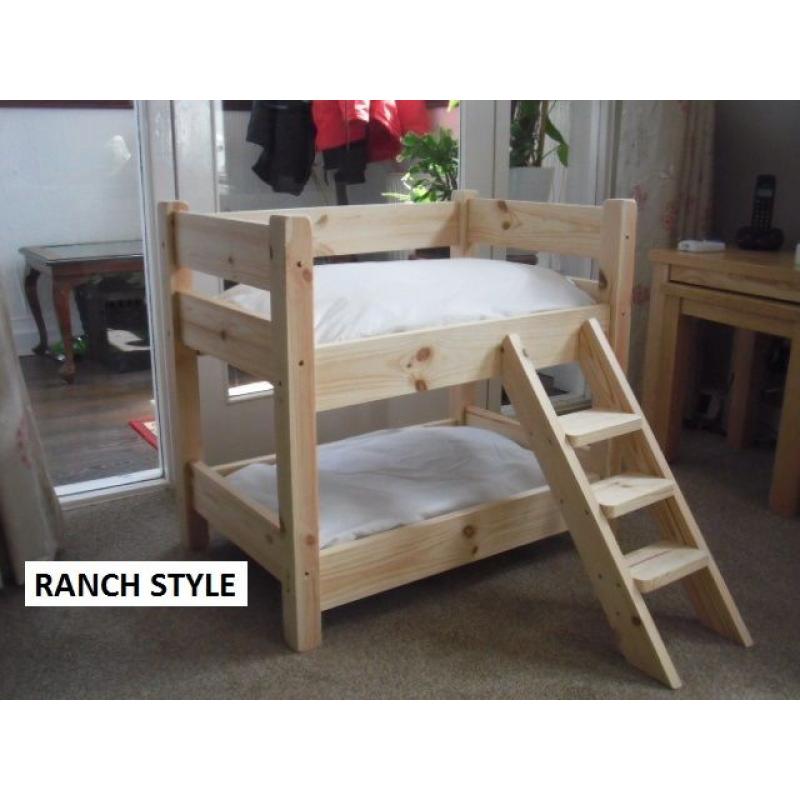 CUTEST SMALL SOLID PINE BUNK BEDS FOR YOUR CATS OR SMALL DOGS
