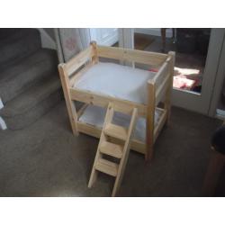 CUTEST SMALL SOLID PINE BUNK BEDS FOR YOUR CATS OR SMALL DOGS