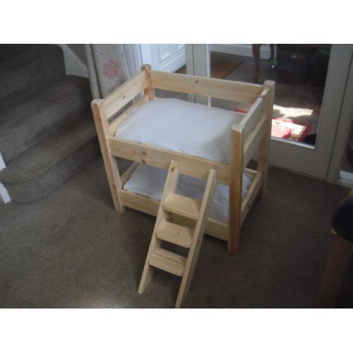 CUTEST SMALL SOLID PINE BUNK BEDS FOR YOUR CATS OR SMALL DOGS