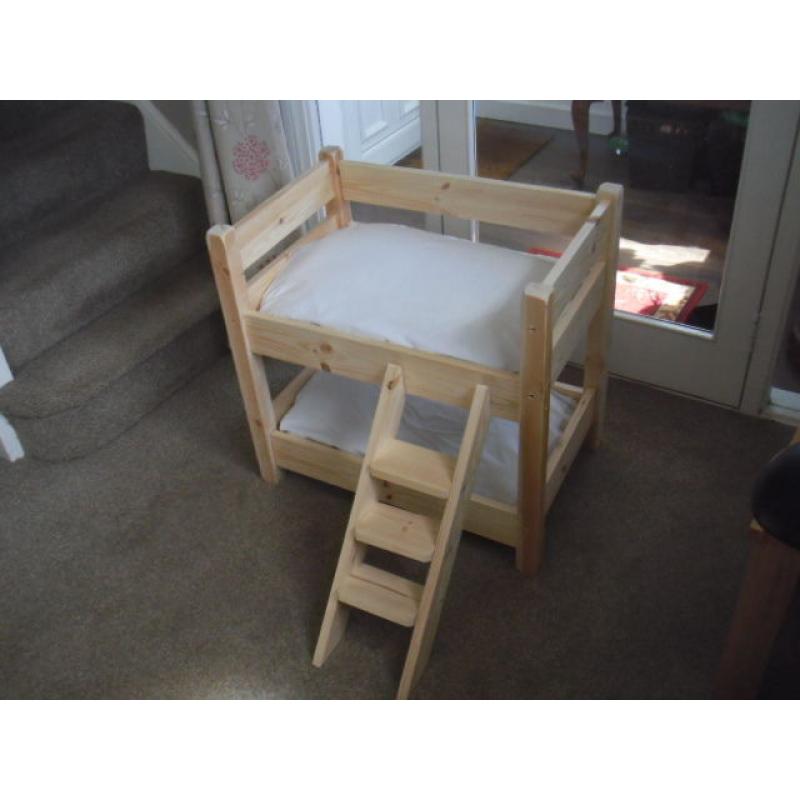 CUTEST SMALL SOLID PINE BUNK BEDS FOR YOUR CATS OR SMALL DOGS