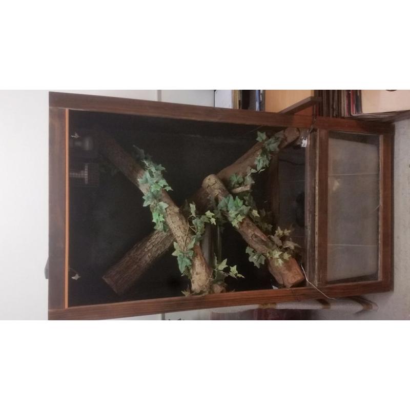 Large vivarium with bulbs and pump and filter for large water tank