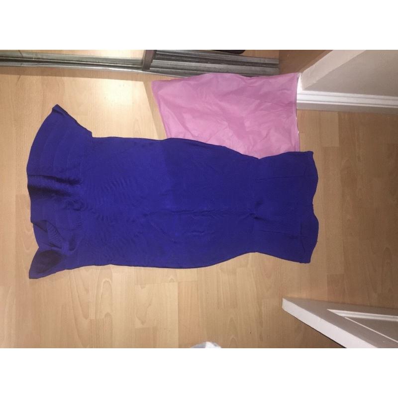 Blue fishtail bodycon dress